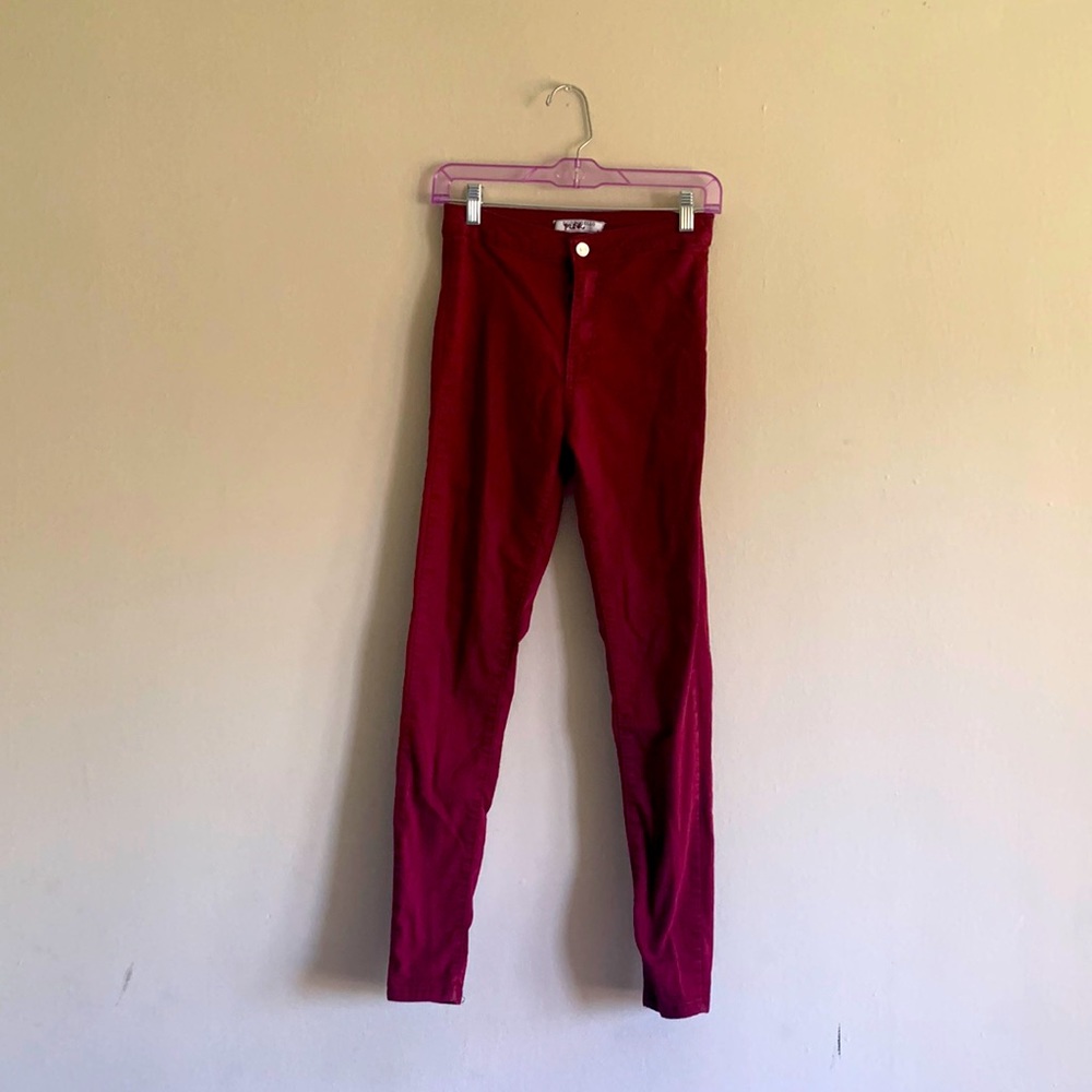Maroon skinny pants